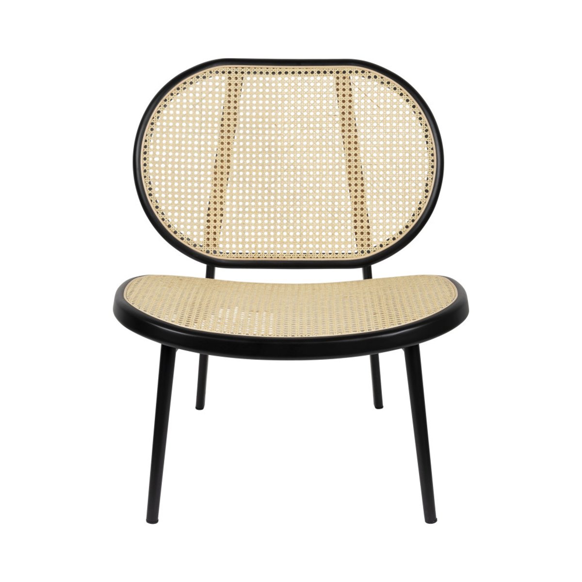 Fauteuil lounge en cannage - SPIKE noir, ZUIVER