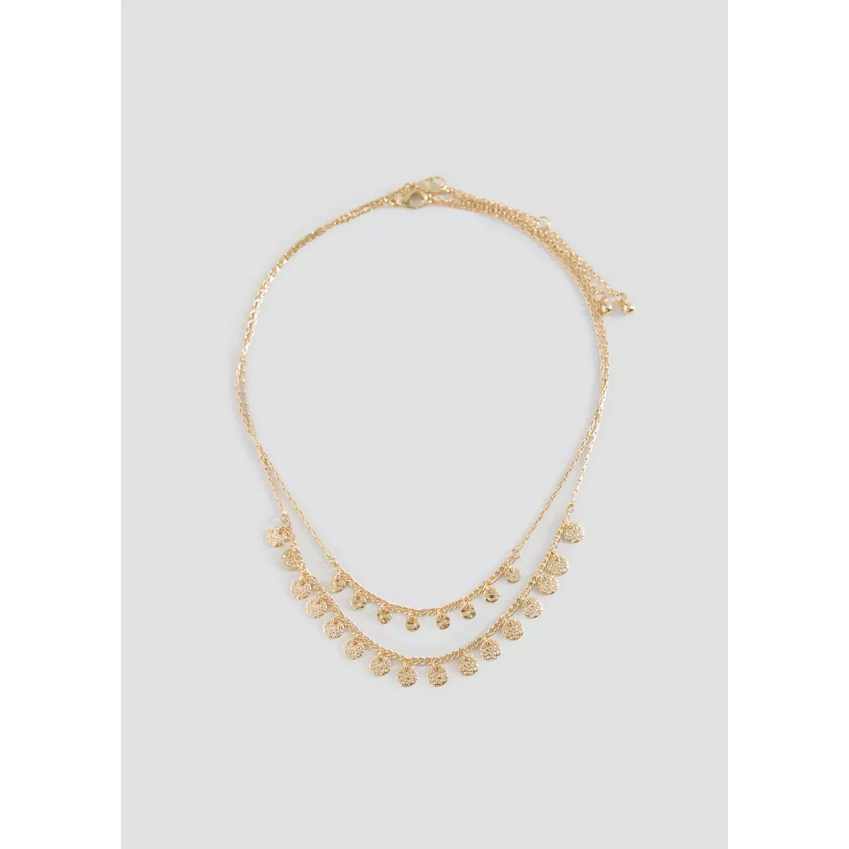 Lot de 2 colliers perles métalliques or, MANGO TEEN