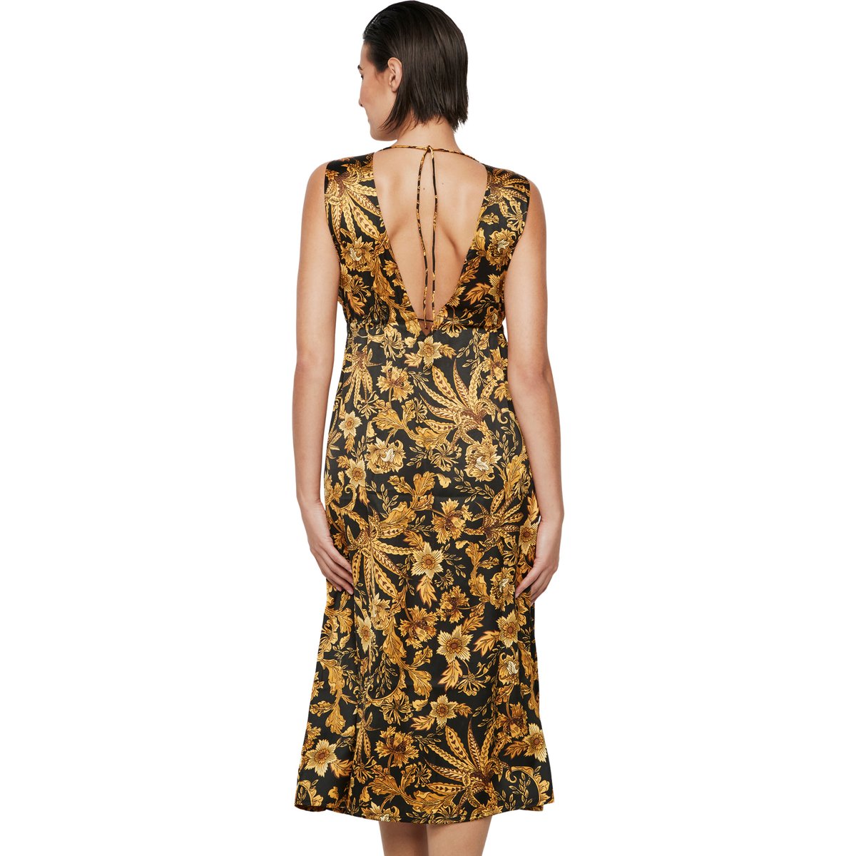 Nuisette longue sans manches P117 ACANTHUS noir, SELMARK