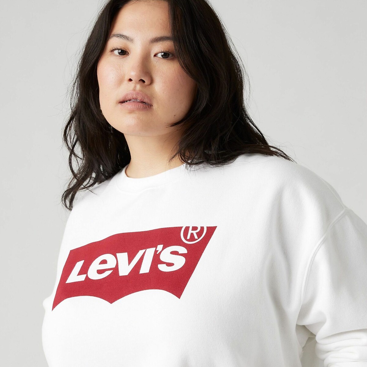 Felpa girocollo con logo bianco, LEVI’S PLUS