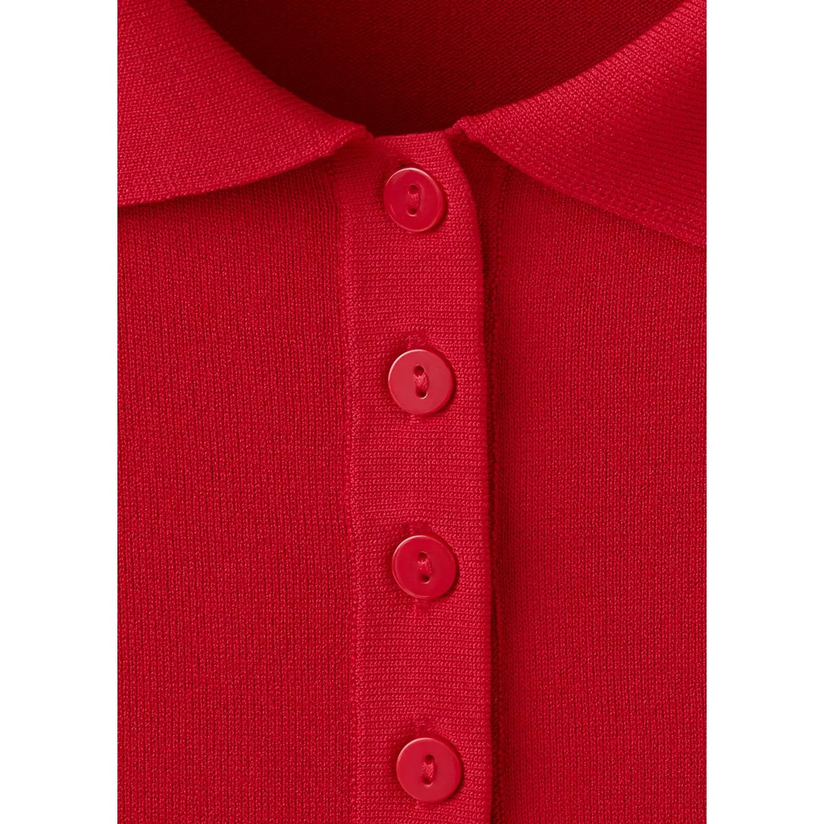 Robe maille col polo rouge, MANGO