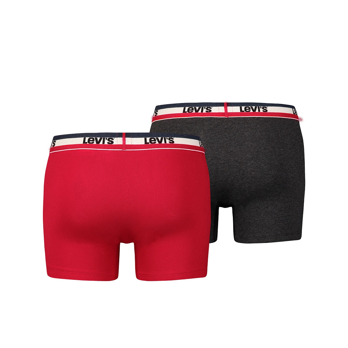 Lot de 2 boxers logo sportswear rouge + gris chiné, LEVI'S