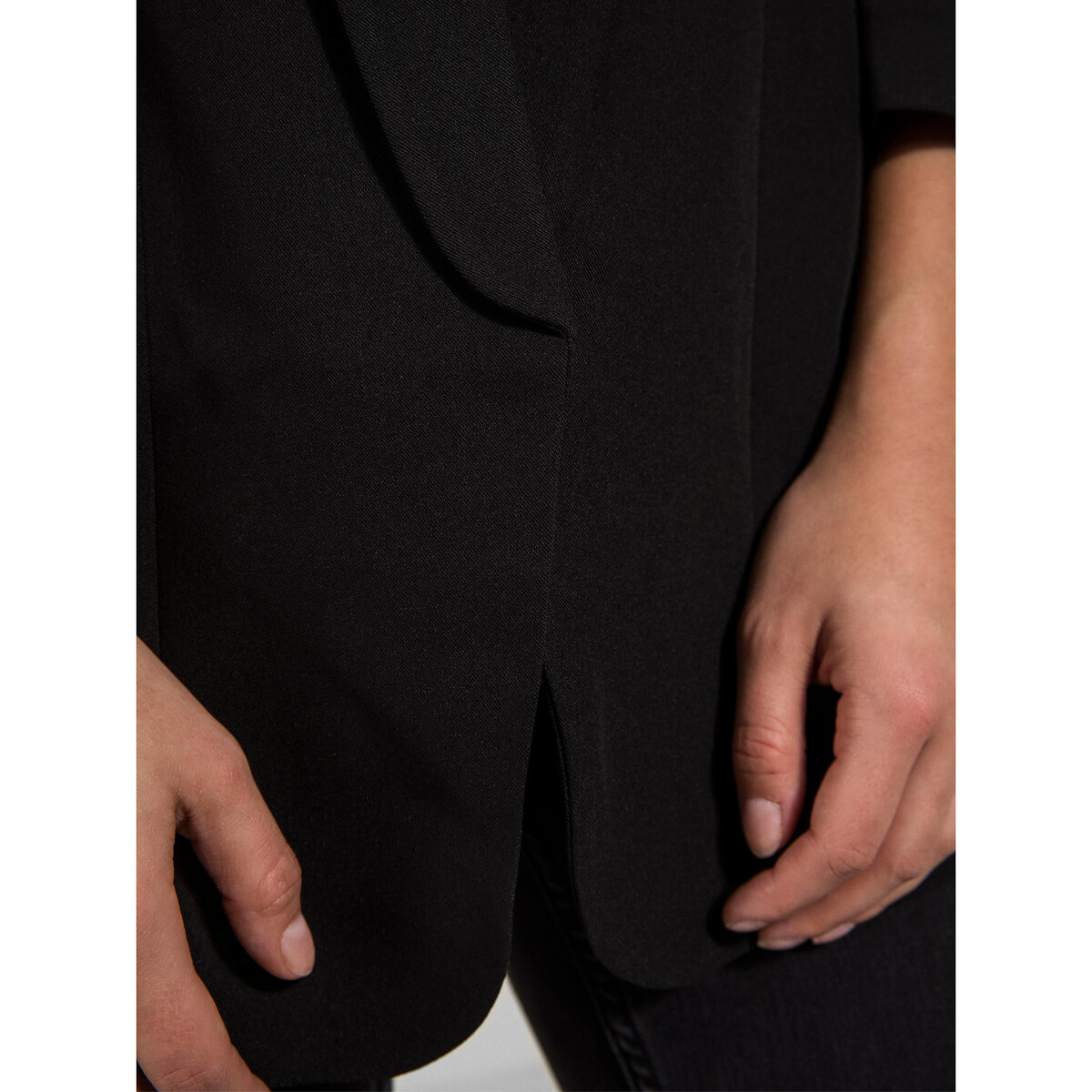 Blazer com corte direito preto , PIECES