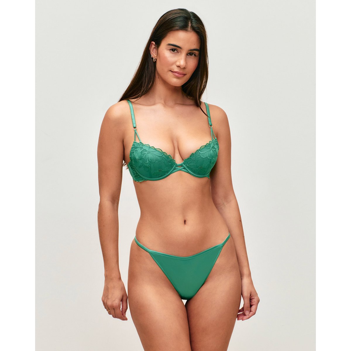 Soutien-gorge push-up avec broderies florales DAISYBRODIZ vert, UNDIZ