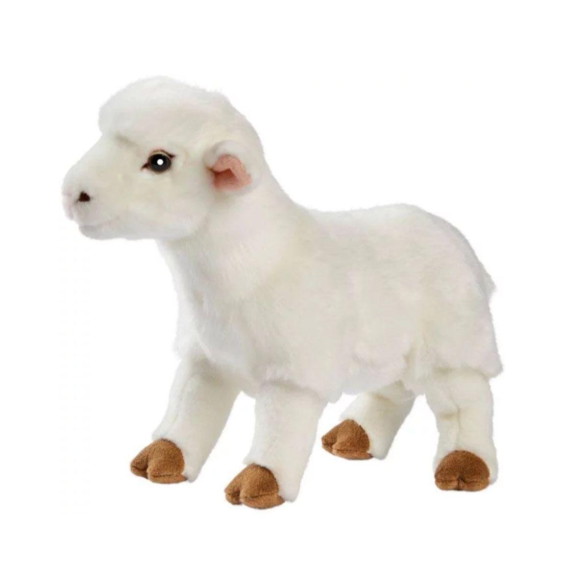 Agneau blanc peluche 28cm couleur unique, ANIMA