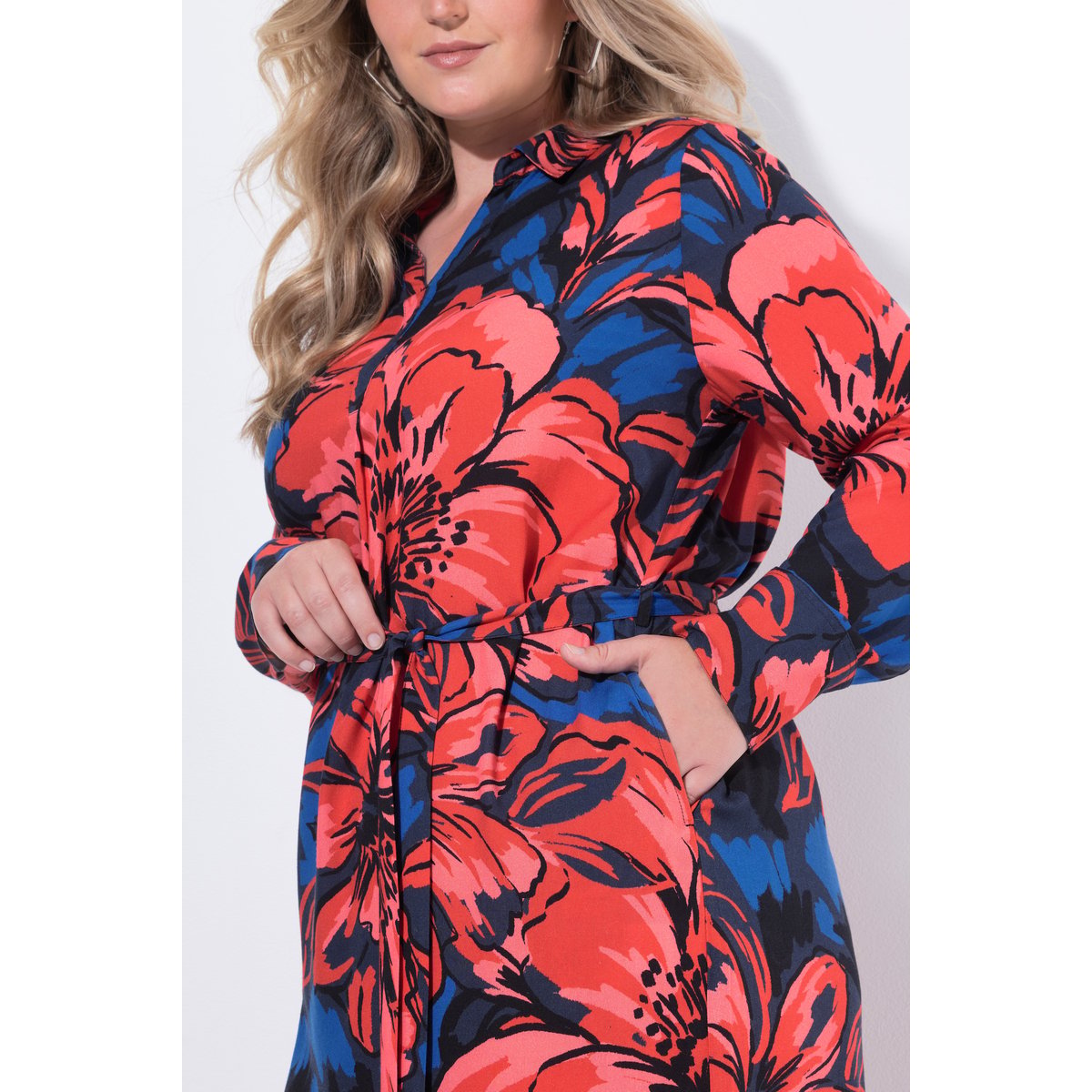 Robe à col chemise marine, ULLA POPKEN