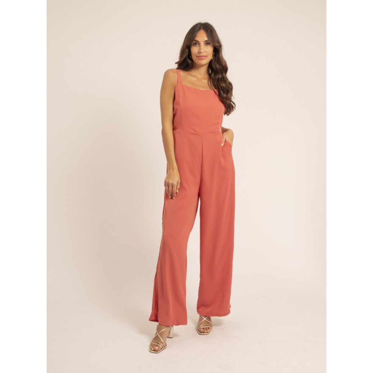Combi Pantalon Dos Nu Elina corail, DONA LISA