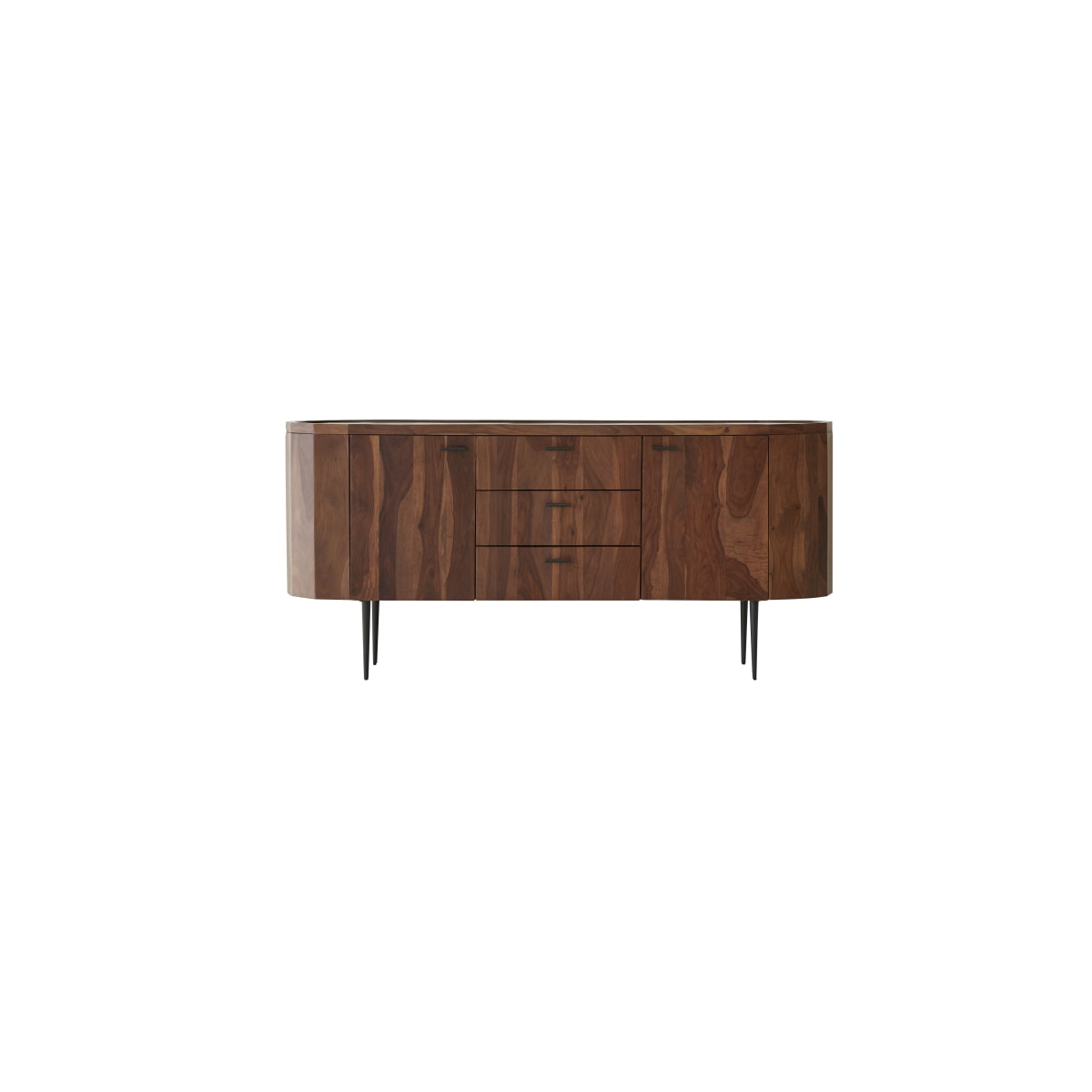 Buffet bas en Palissandre massif, JADE marron, TIKAMOON
