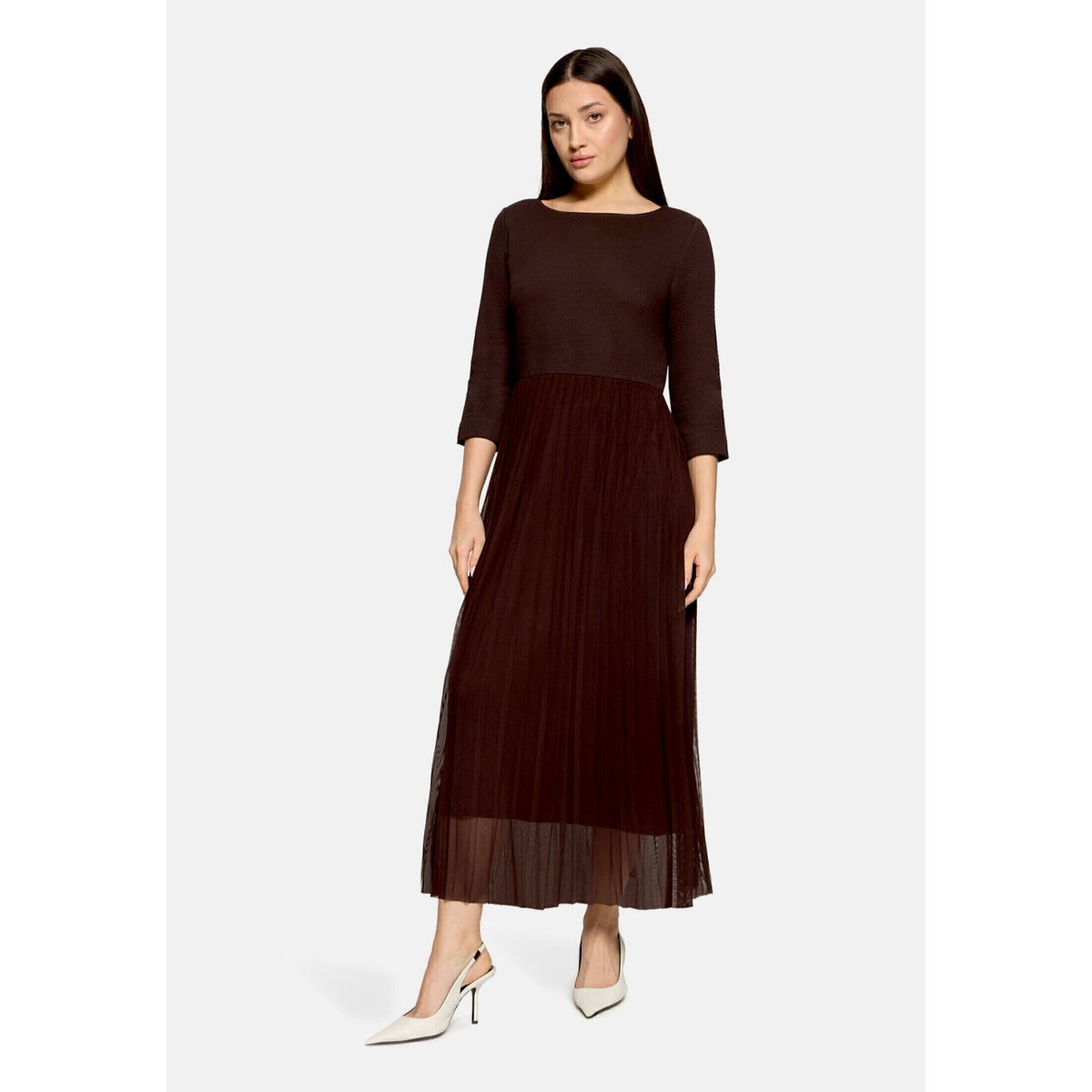 Robe plissée à manches 3/4 light maroon, BETTY BARCLAY