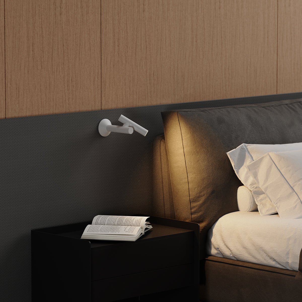 Applique liseuse sans fil ZOOM WALL blanc, LUMISKY