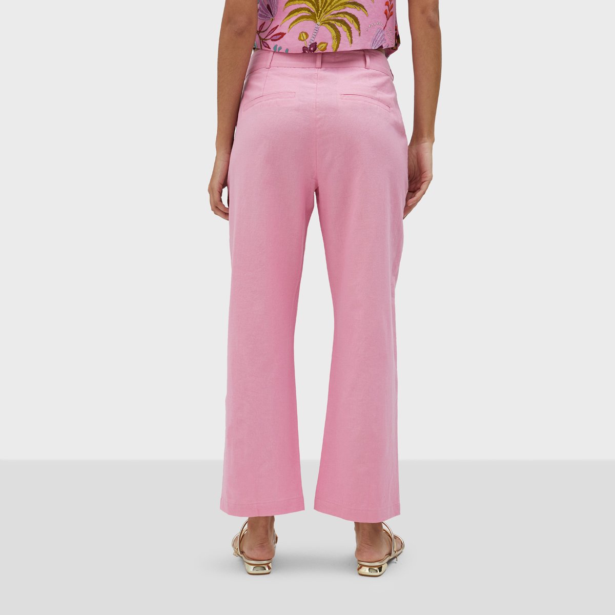 Pantalon classique avec fermeture éclair rose clair, LOLA CASADEMUNT