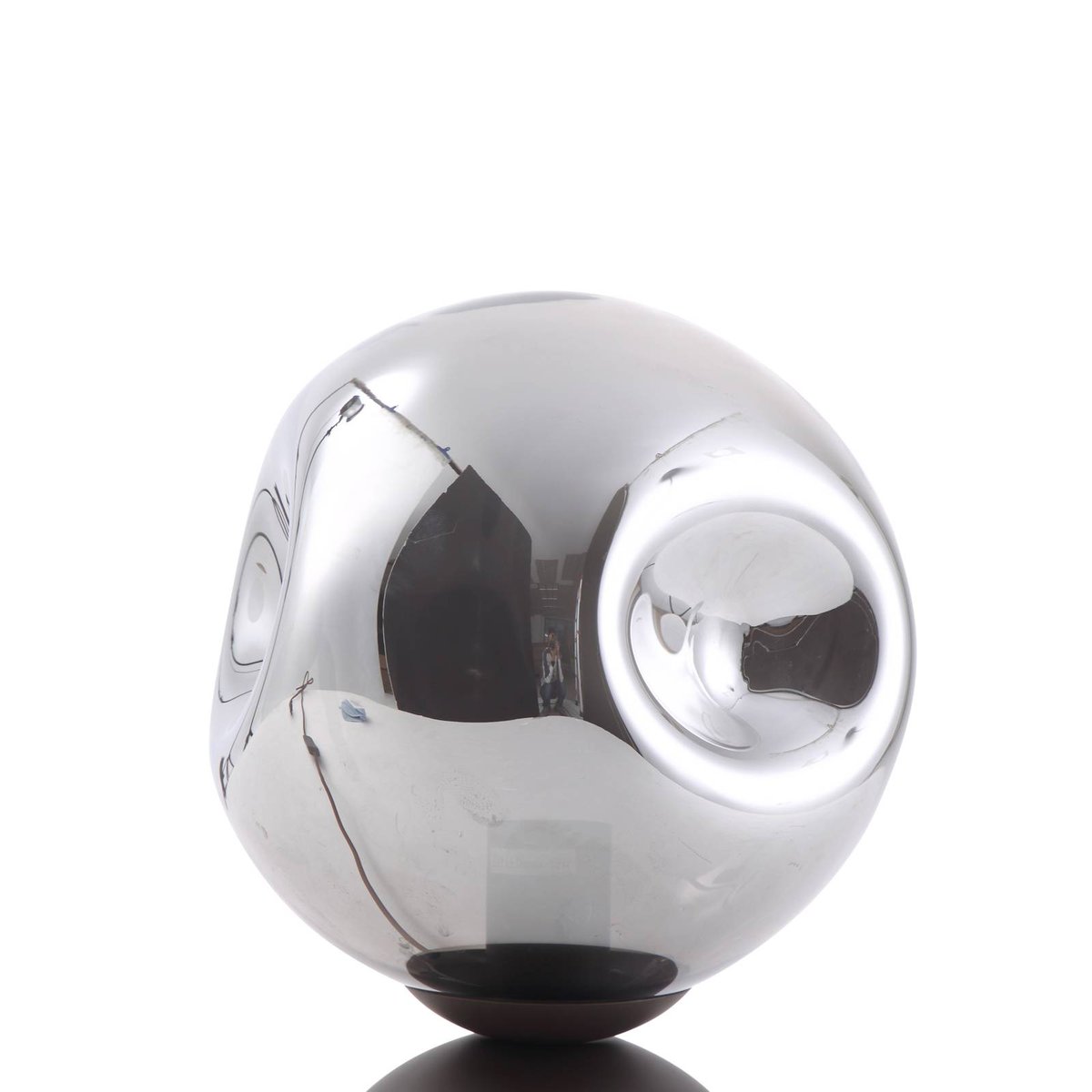 Lampe à poser en métal design, Valentina gris fumé, café, LINDBY