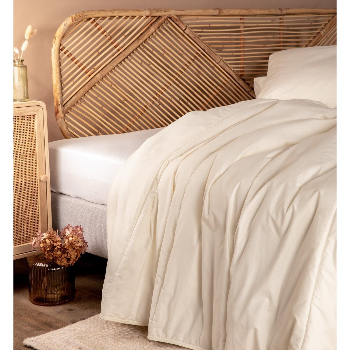 Couette Adulte légère Enveloppe Coton Bio MAUI couleur unique, KADOLIS