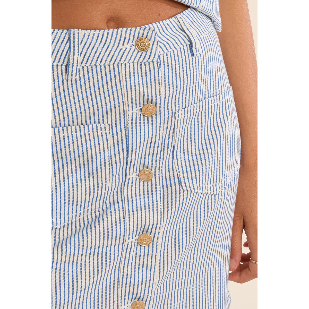Mini-jupe droite light blue, MOLLY BRACKEN