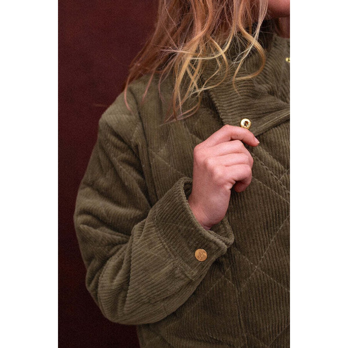 Chaqueta acolchada de terciopelo, KAPURO caqui, APACHES COLLECTIONS
