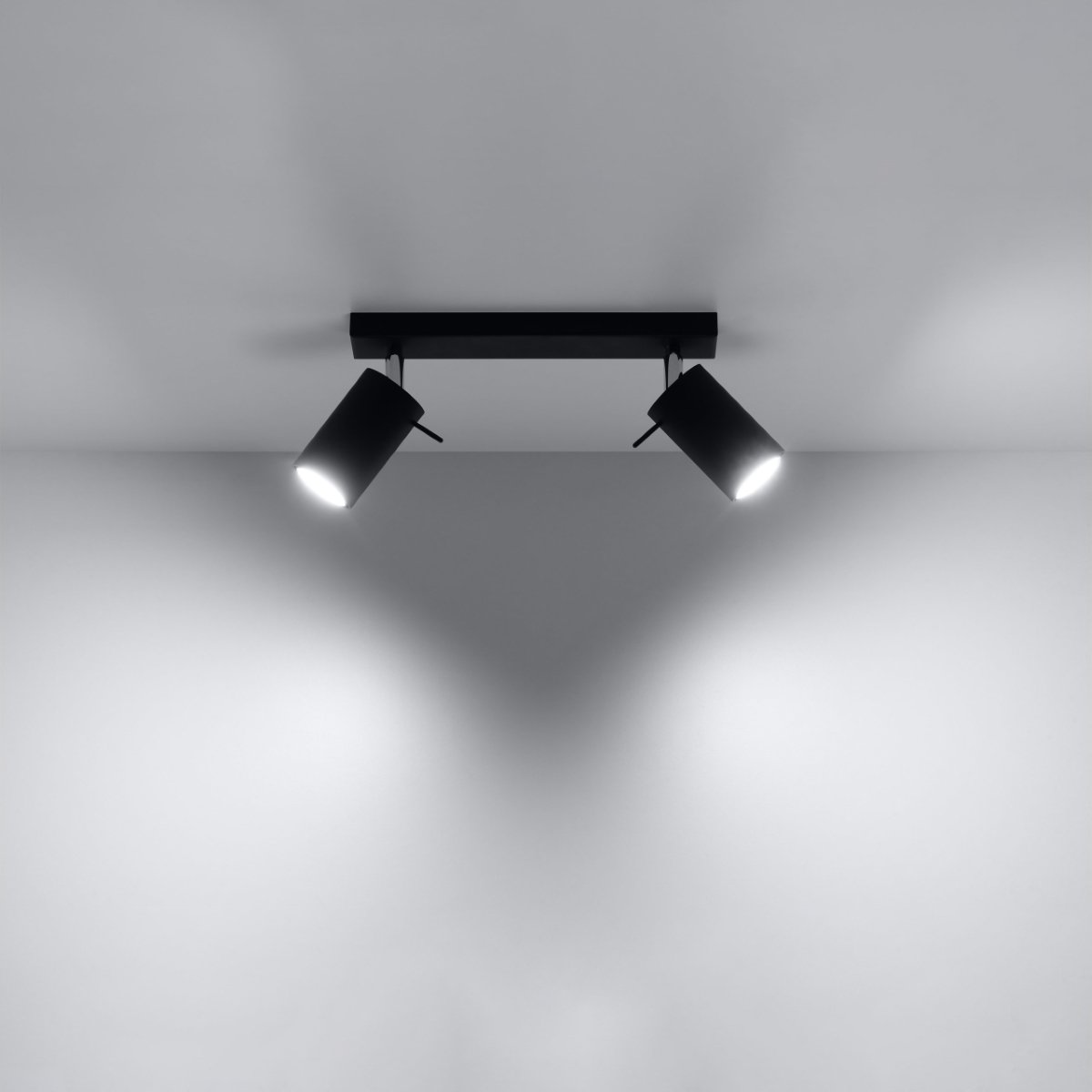Plafonnier Acier Noir GU10 2 Ring noir, EDEN