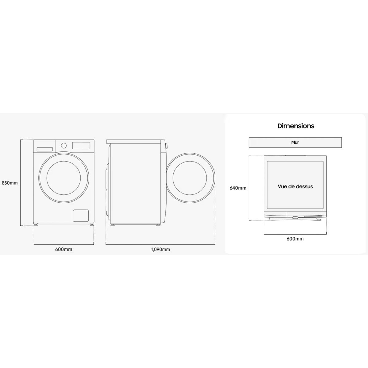 Lave linge séchant hublot WD11DG5B15BH blanc, SAMSUNG