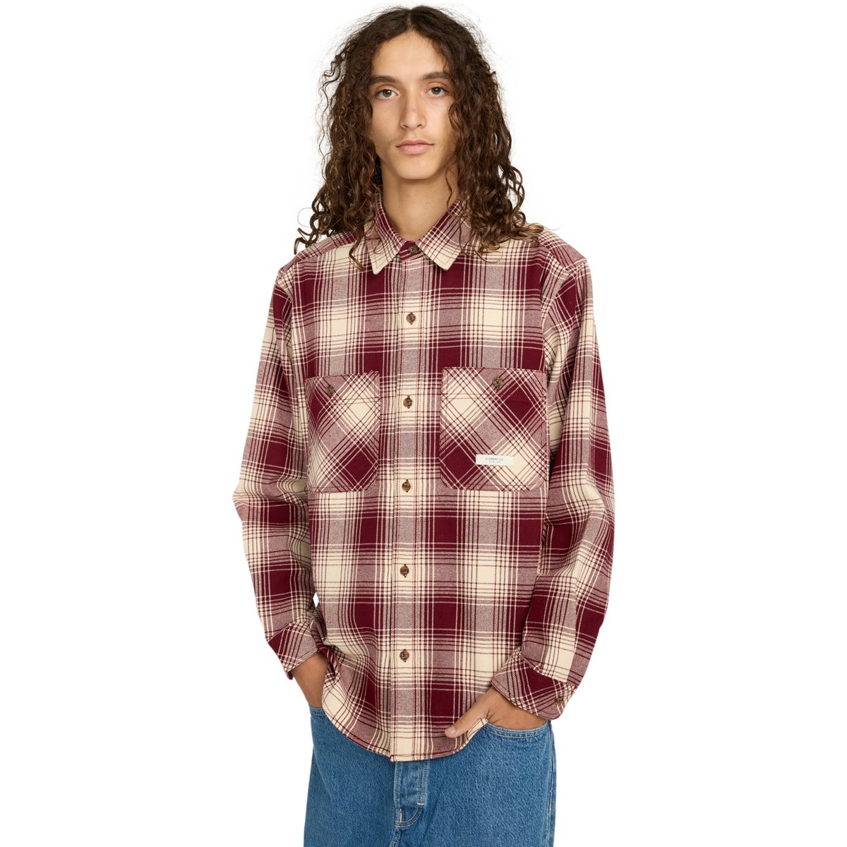 Chemise manches longues HAWTHORNE 2PKT HEAVYWEIGHT multi cream zinfandel plaid, ELEMENT