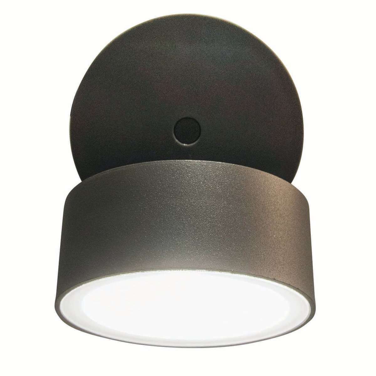 Applique murale d'extérieur sur secteur TRUMPET tête orientable aluminium gris LED blanc H11cm dark grey, LUMISKY