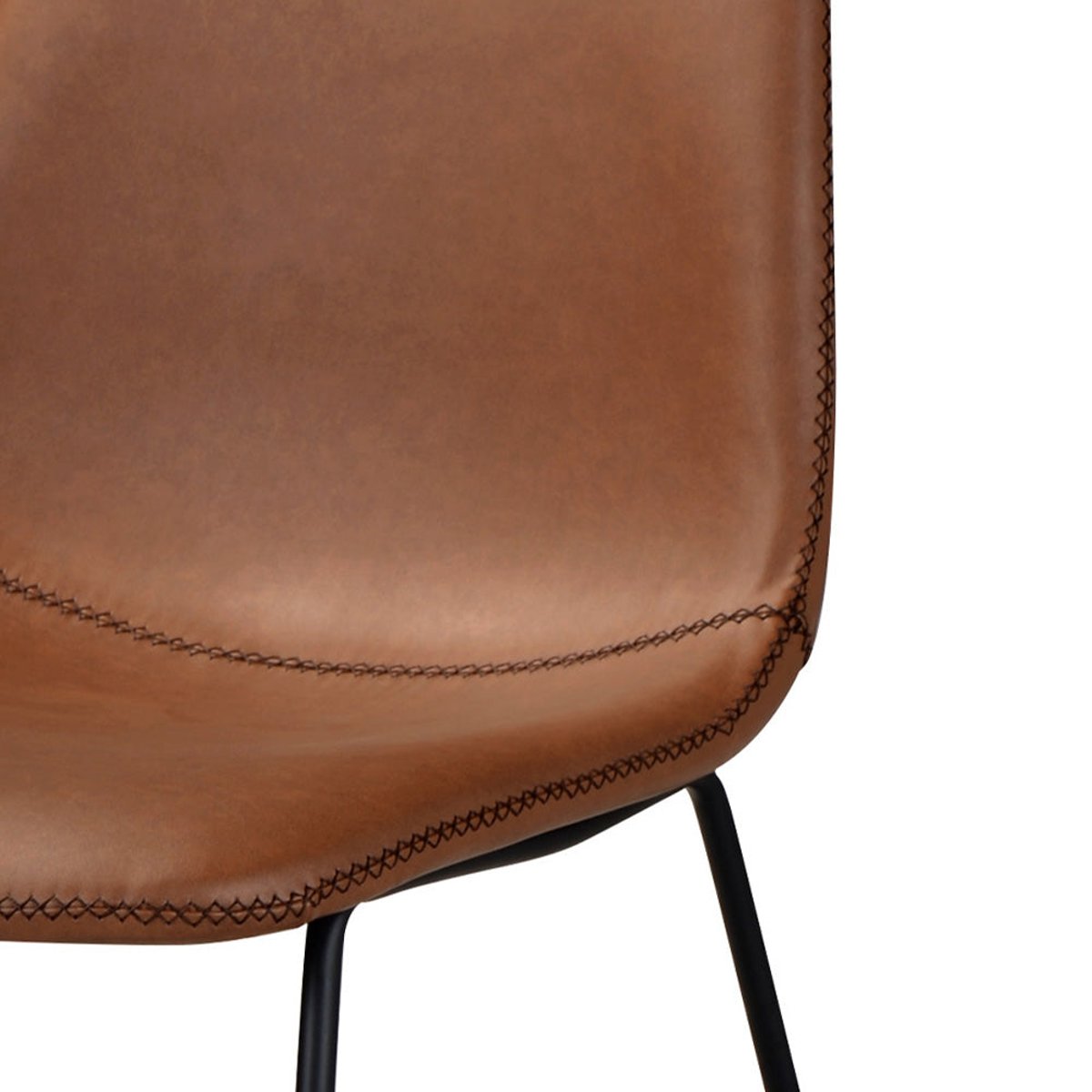 Lot de 2 chaises en cuir synthétique - GASPARD marron, MAISON PAVANE