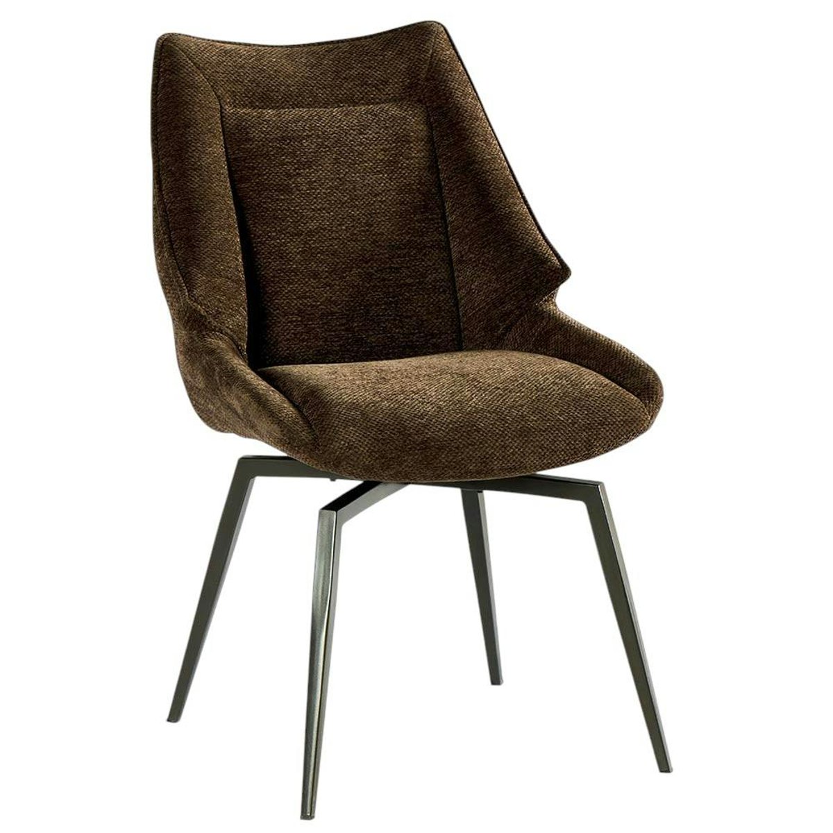 Chaise design tissu microfibre chocolat (lot de 2) IENA marron, PIER IMPORT