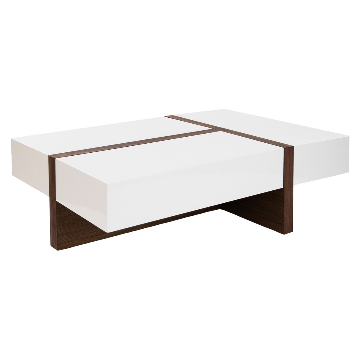 Table basse rectangulaire en bois et noyer noyer | blanc, ANGEL CERDA