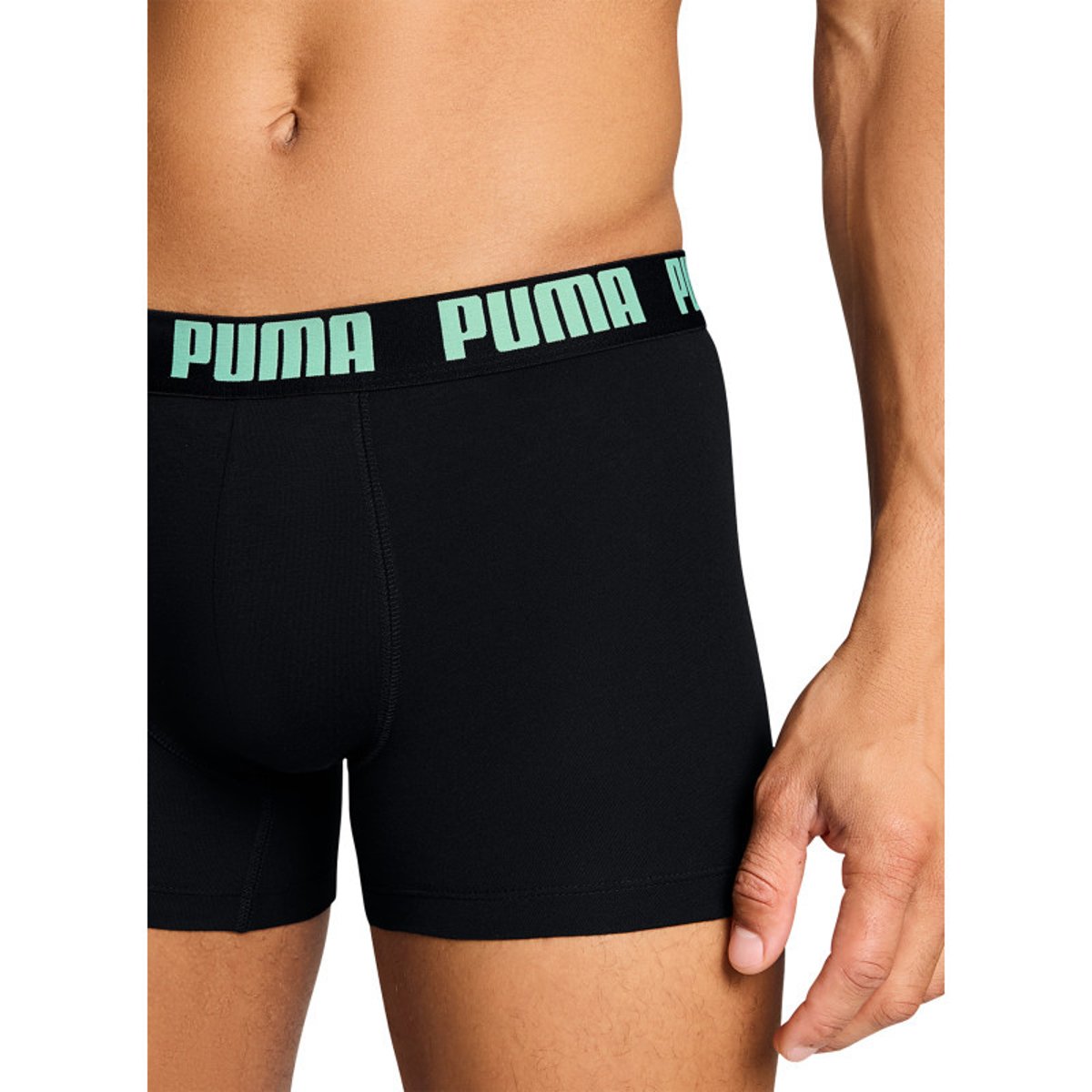 Lot de 2 boxers classiques en coton noirs unis pourvus d'une taille élastiquée noir, PUMA