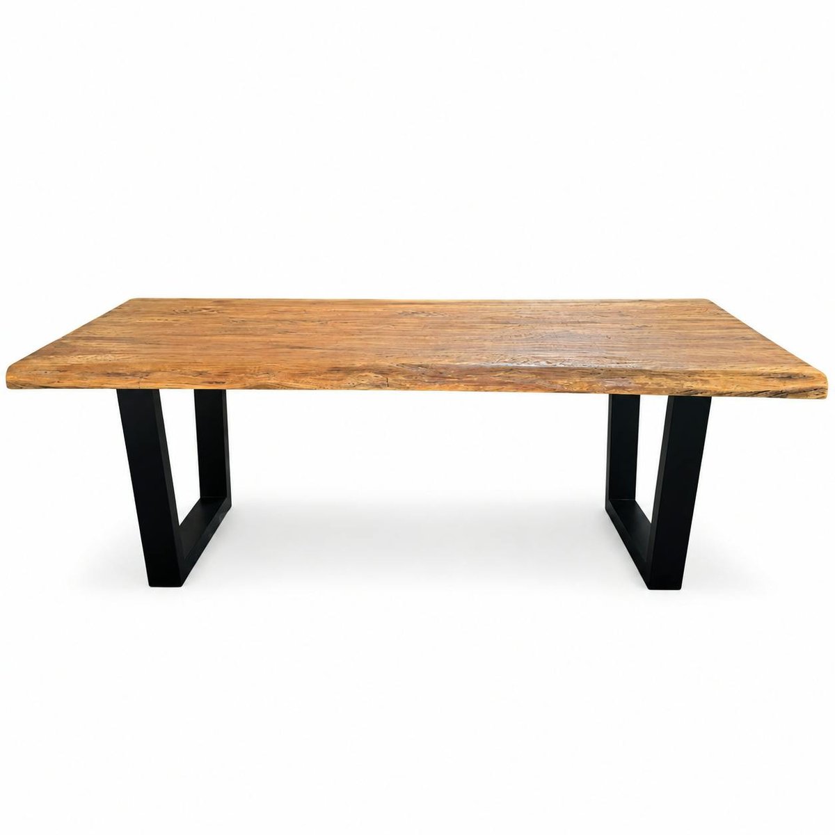 Table à manger bois de teck recyclé, pieds en U 200 cm TIMOR bois naturel, PIER IMPORT