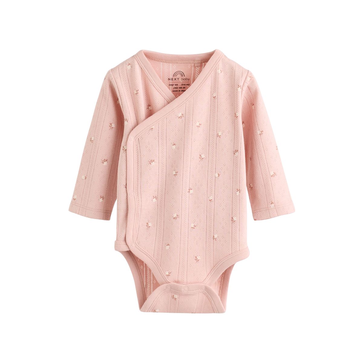 Body cache-cœur bébé, lot de 5 marron à imprimé petites fleurs, NEXT