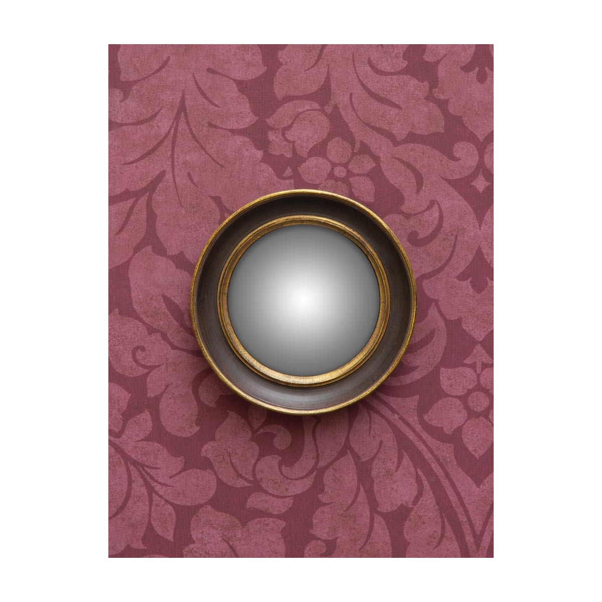 Miroir Convexe Mural Rond Résine Marron et Doré - Diamètre 17.5cm doré, WADIGA