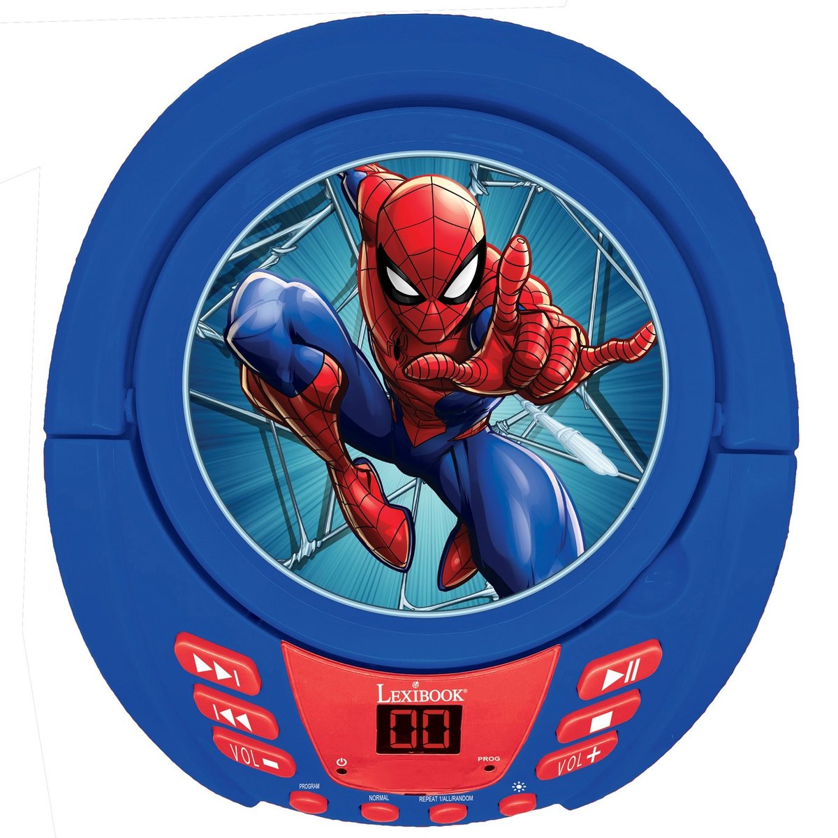 Lecteur CD Bluetooth Spider-Man bleu, LEXIBOOK