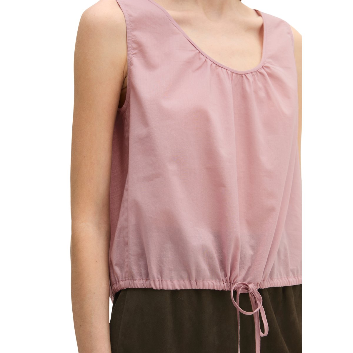 Blouse sans manches regular en voile de coton doux rose, MARC O'POLO
