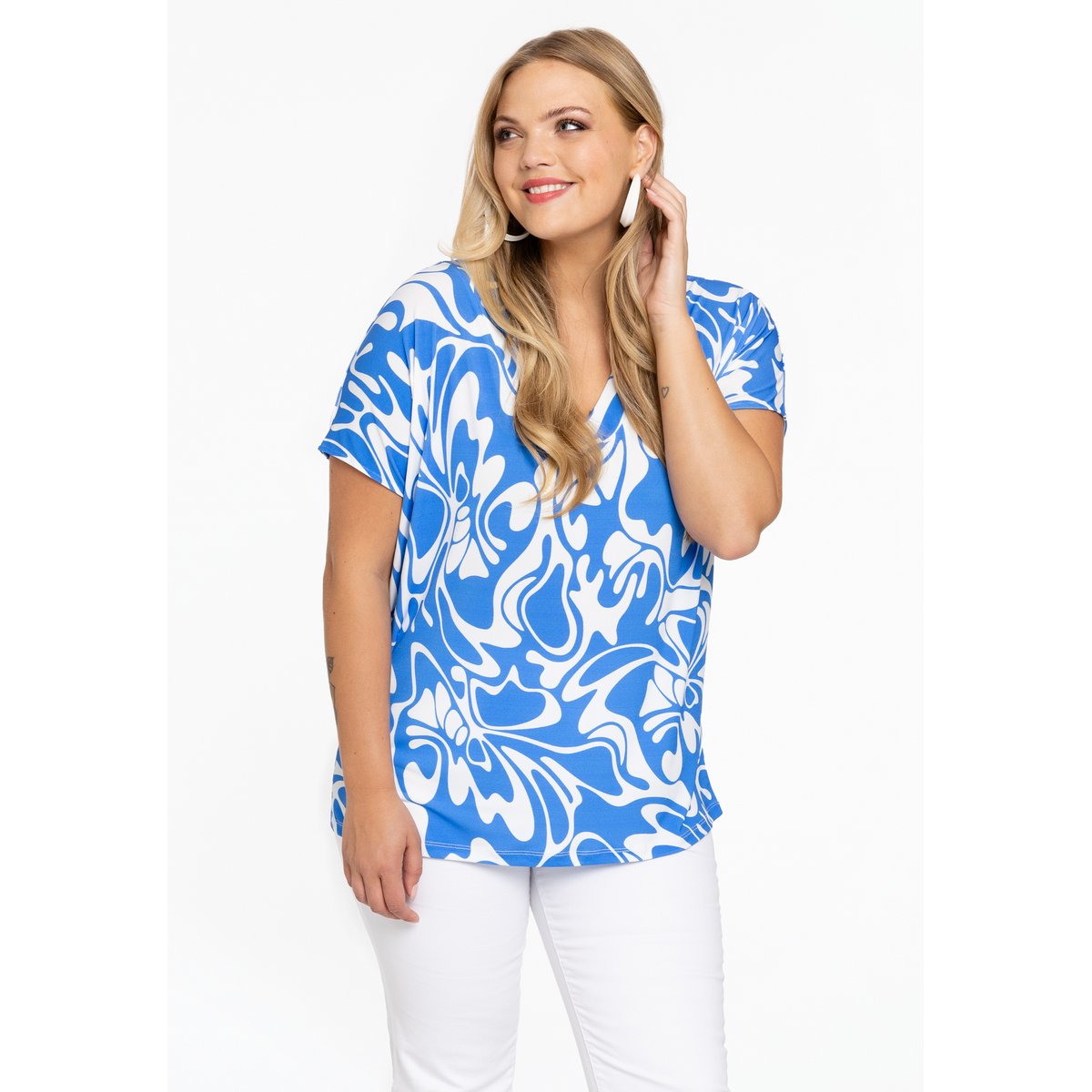 T-shirt avec manches courtes bleu clair, YOEK