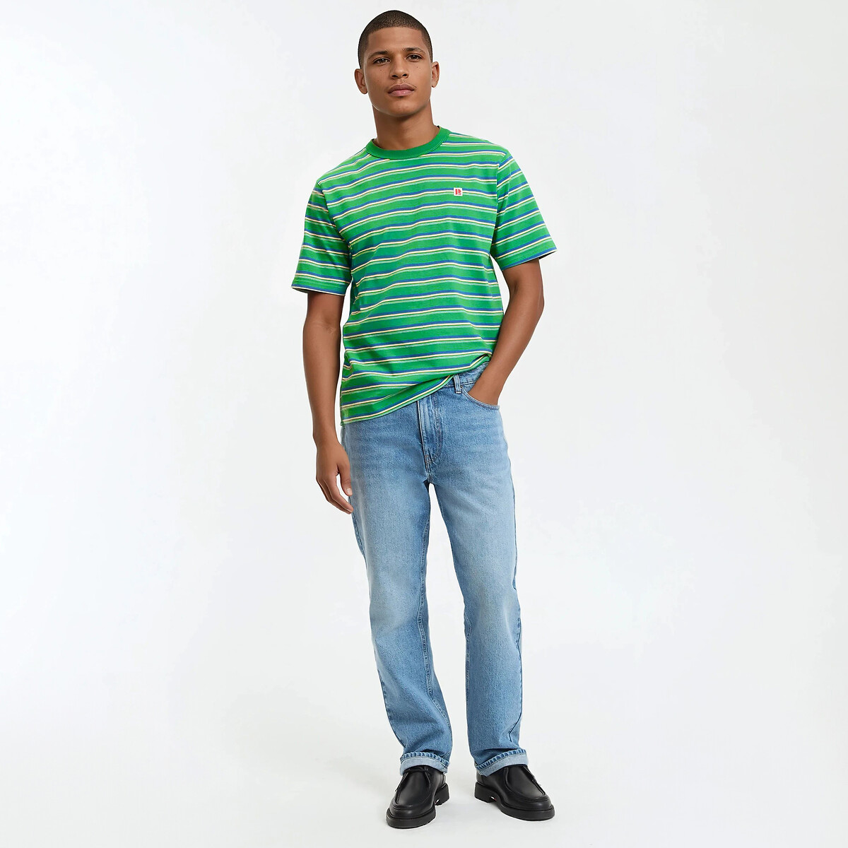 T-shirt fit boxy à rayures rayé vert, LA REDOUTE COLLECTIONS