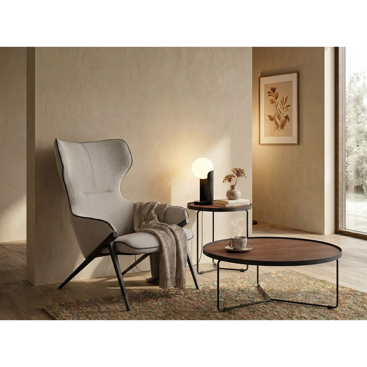 Lampe de table en verre et acier noir | blanc, ANGEL CERDA