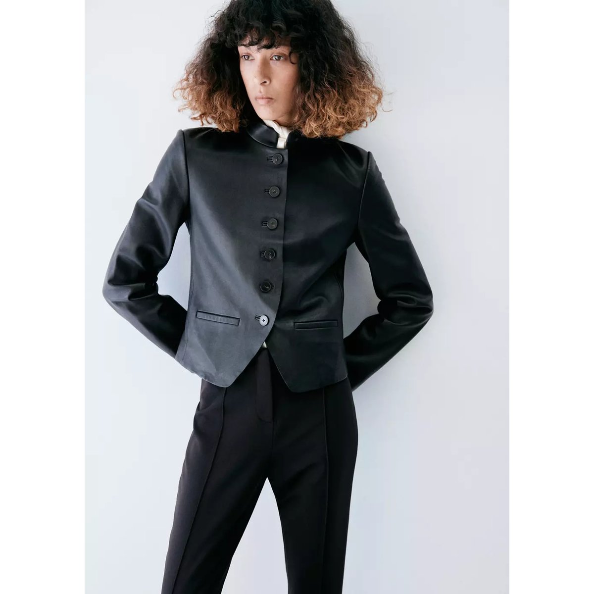 Pantalon ajusté à étriers noir, MANGO