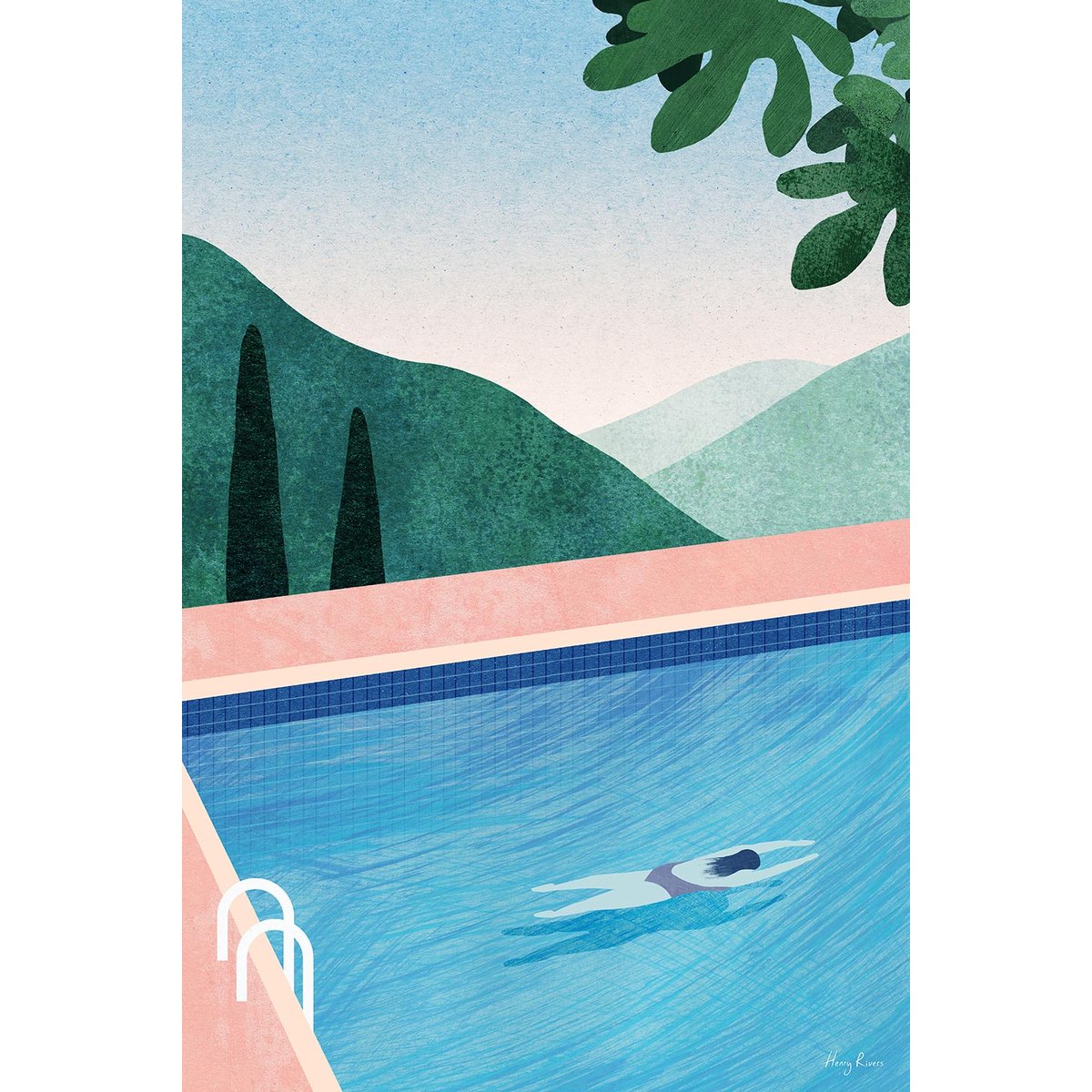 Tableau paysage nature swimming pool tableau alu dibond, HEXOA