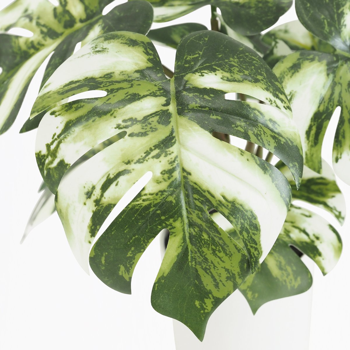 Monstera artificiel variegata toucher naturel 35cm vert, LIGNE DECO