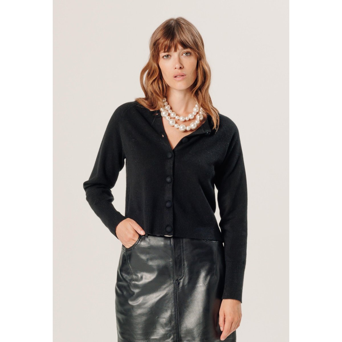 Cardigan en cachemire 2 fils noir, RODIER