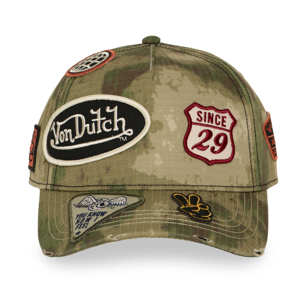 Casquette baseball KAMO vert/kaki/beige/noir, VON DUTCH