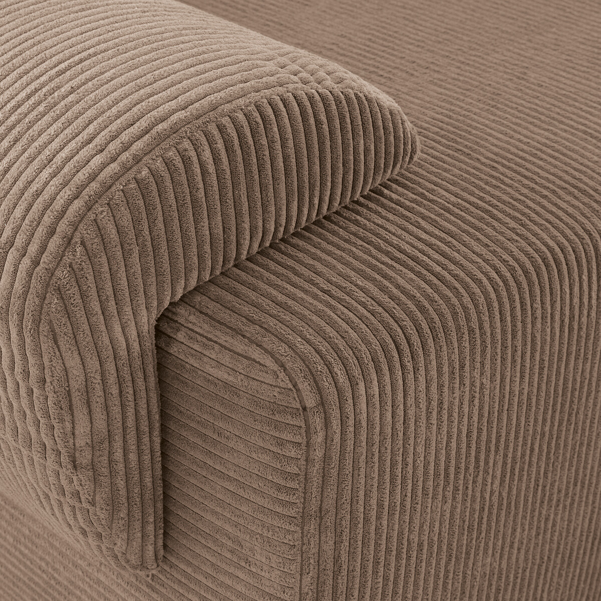 Hoekbank met koffer, ribfluweel, MAONA taupe , LA REDOUTE INTERIEURS