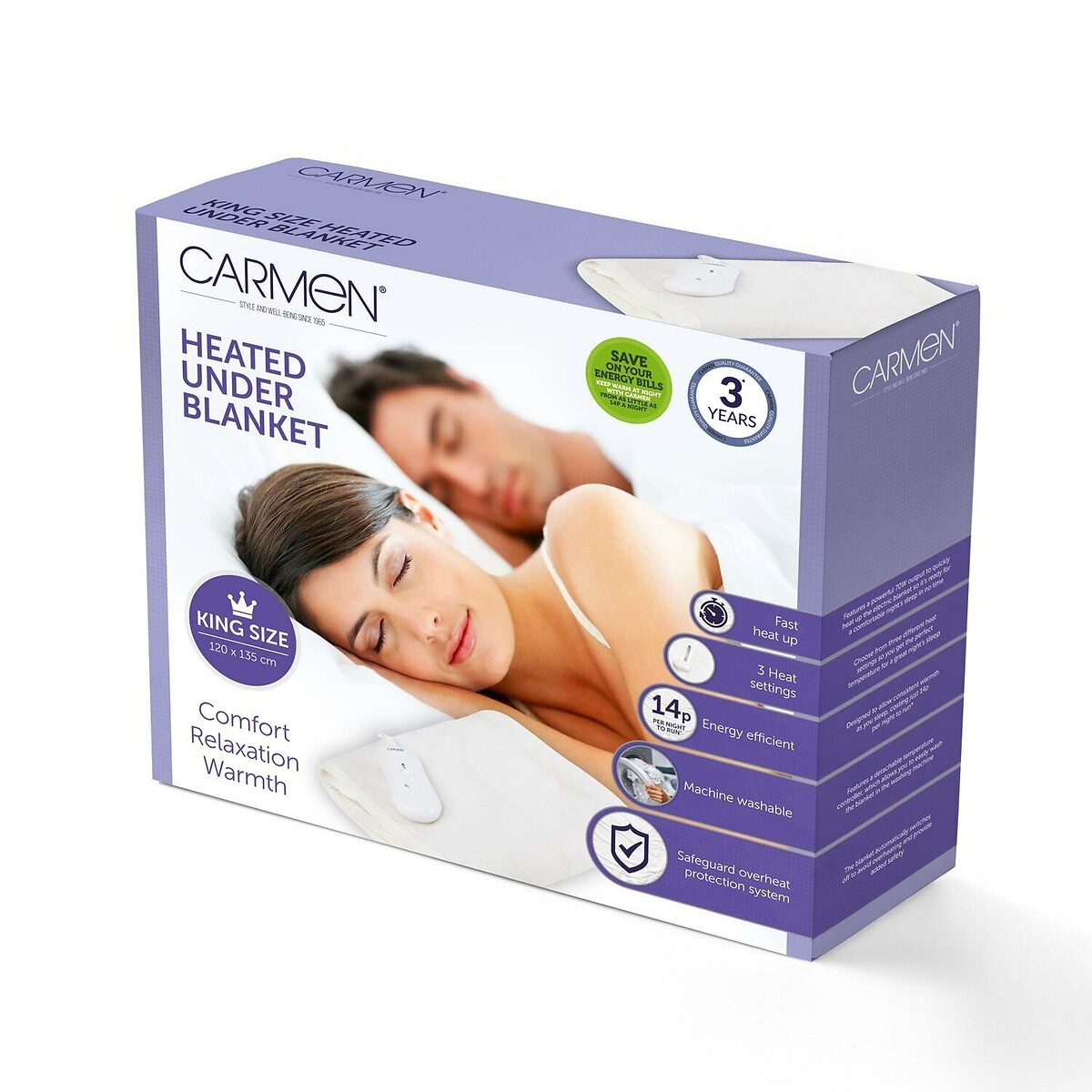 King Heated Under Blanket white, CARMEN
