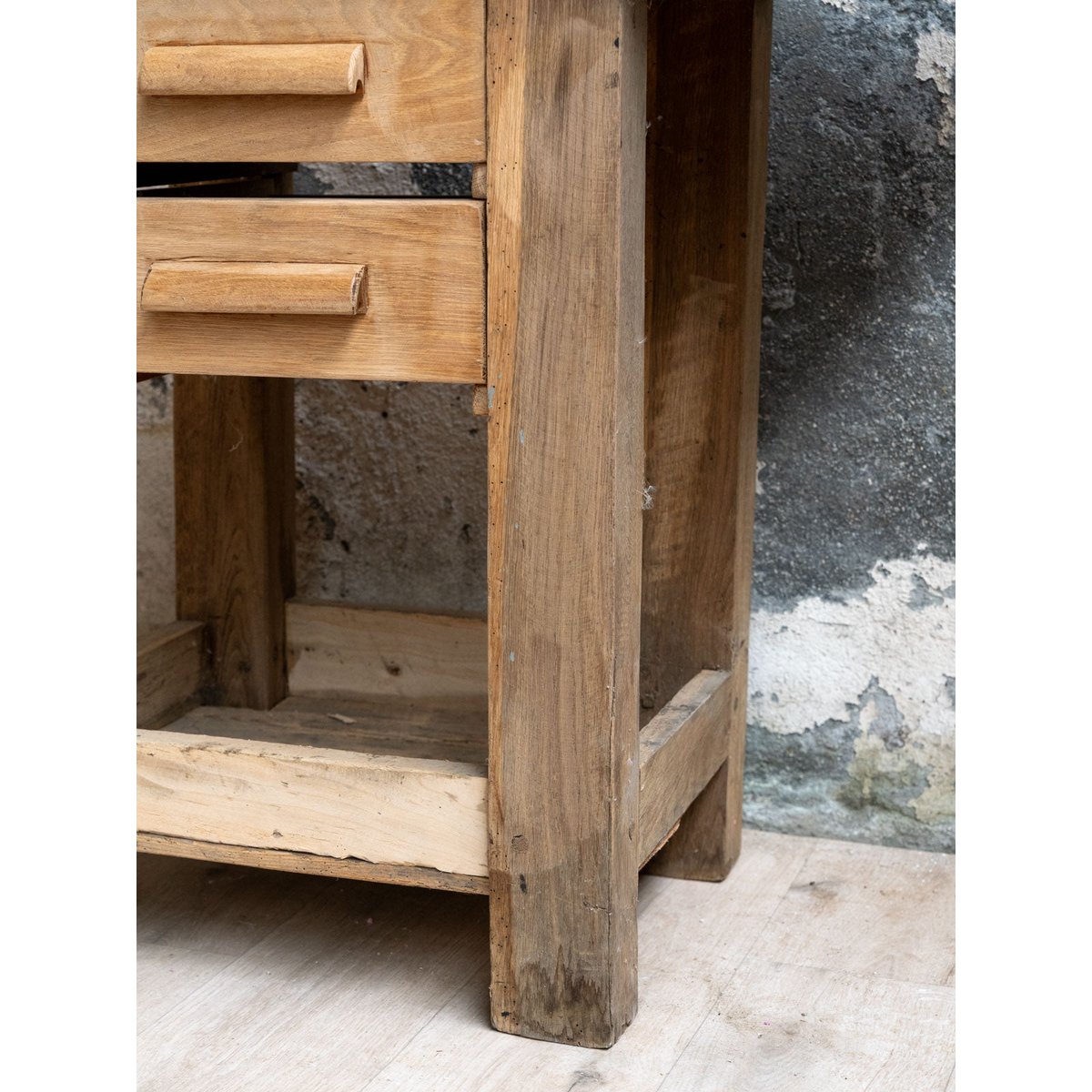 Petit établi en bois avec tiroirs Fernand N°461 - Bon état bois clair, DEBONGOUT