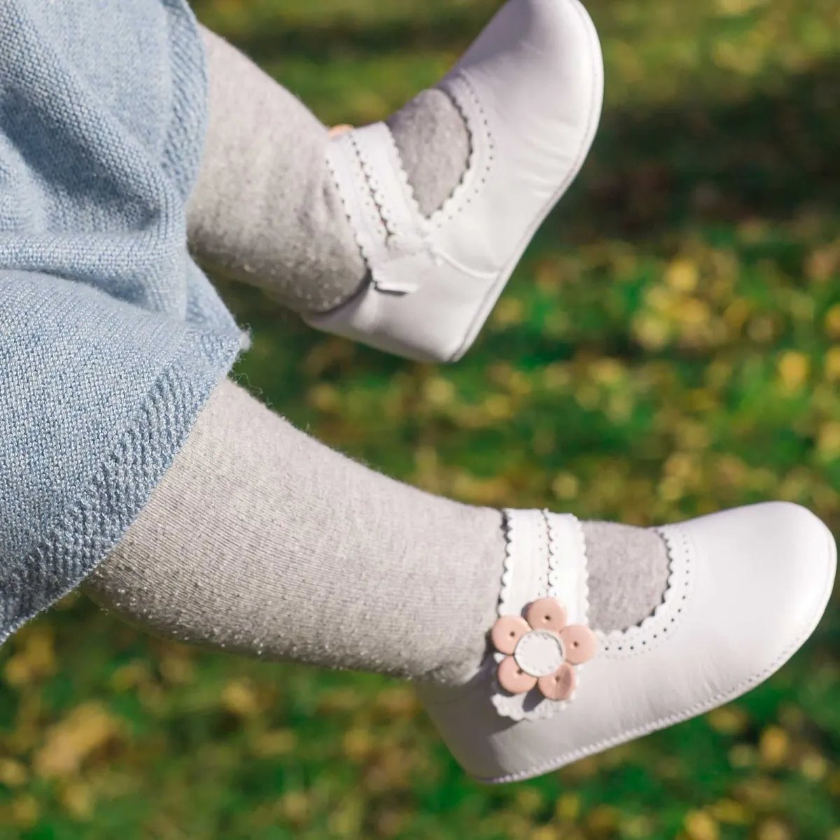 Boni Charlotte - Chaussons bébé fille en cuir souple blanche, BONI&SIDONIE