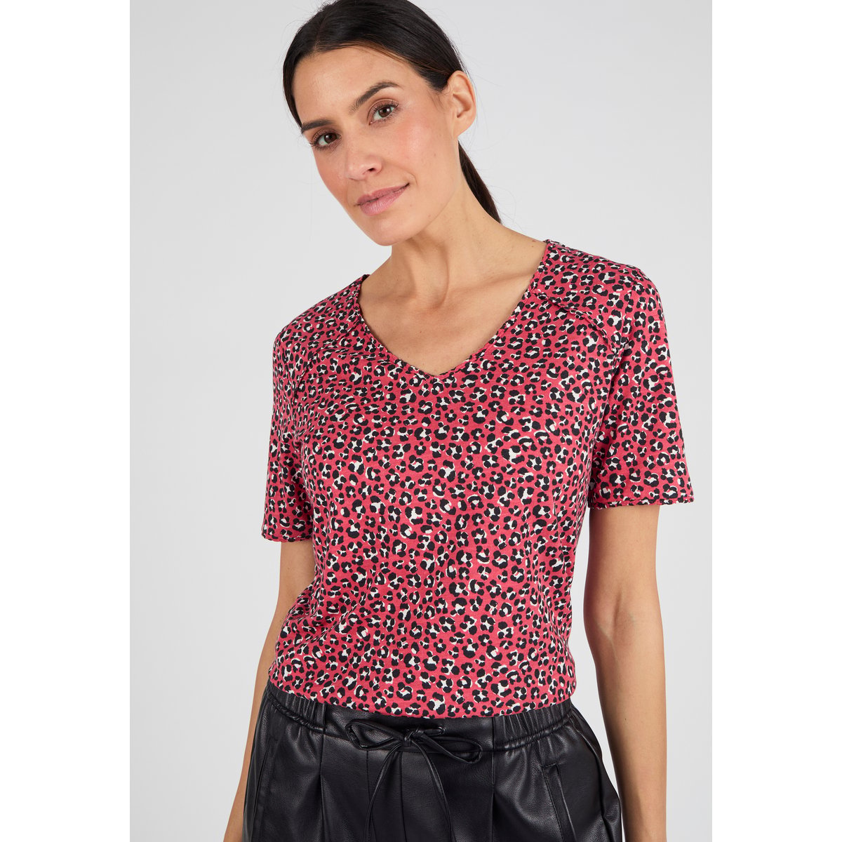 T-shirt maille jersey flammée rose tachiste, DAMART