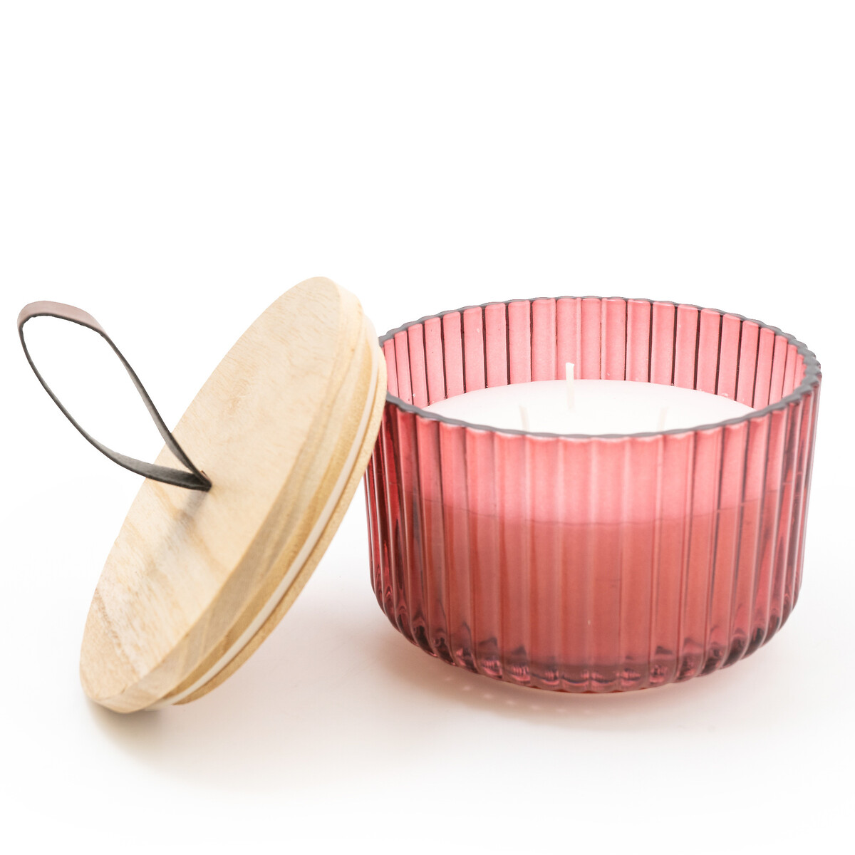 Pomegranate & Cassis Jar Candle with Wood Lid red, SO'HOME