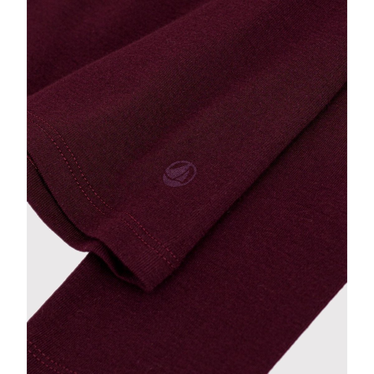 T-shirt col rond, manches longues marron, PETIT BATEAU