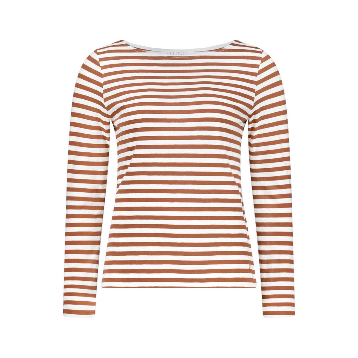 T-shirt à rainures à encolure bateau brown/cream, BETTY & CO