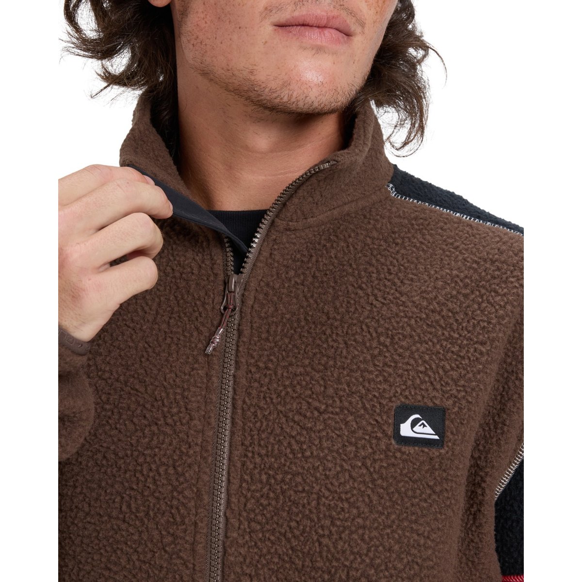 Polaire zippée CLEAN COAST BLOCK marron chocolate brown, QUIKSILVER