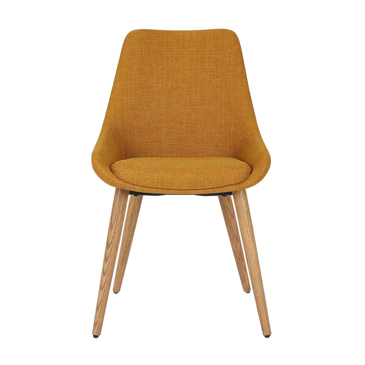 Chaise repas en tissu  pied chêne ocre, ZAGO